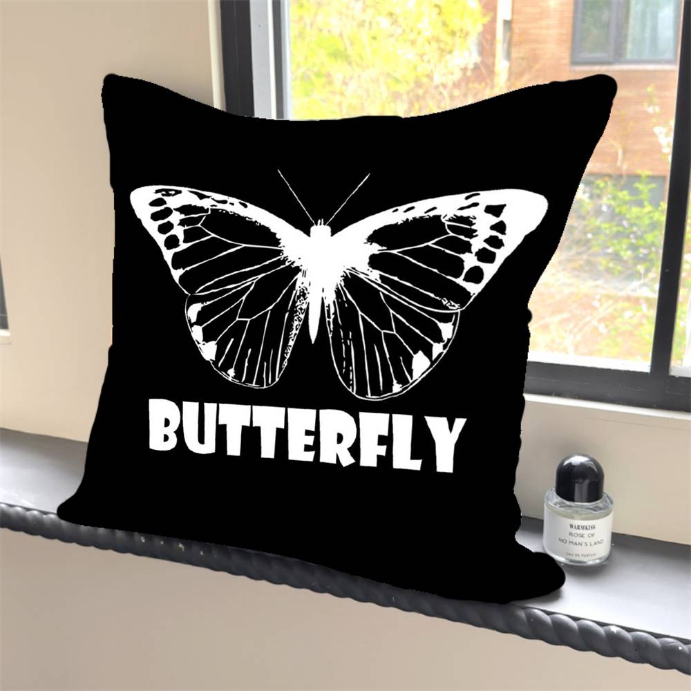 1PC Luxury Pink Cute Butterfly Pillow Case Square  Bedroom Sofa Leisure Comfort Cushion Car Home Decoration Pillowcase 40x40
