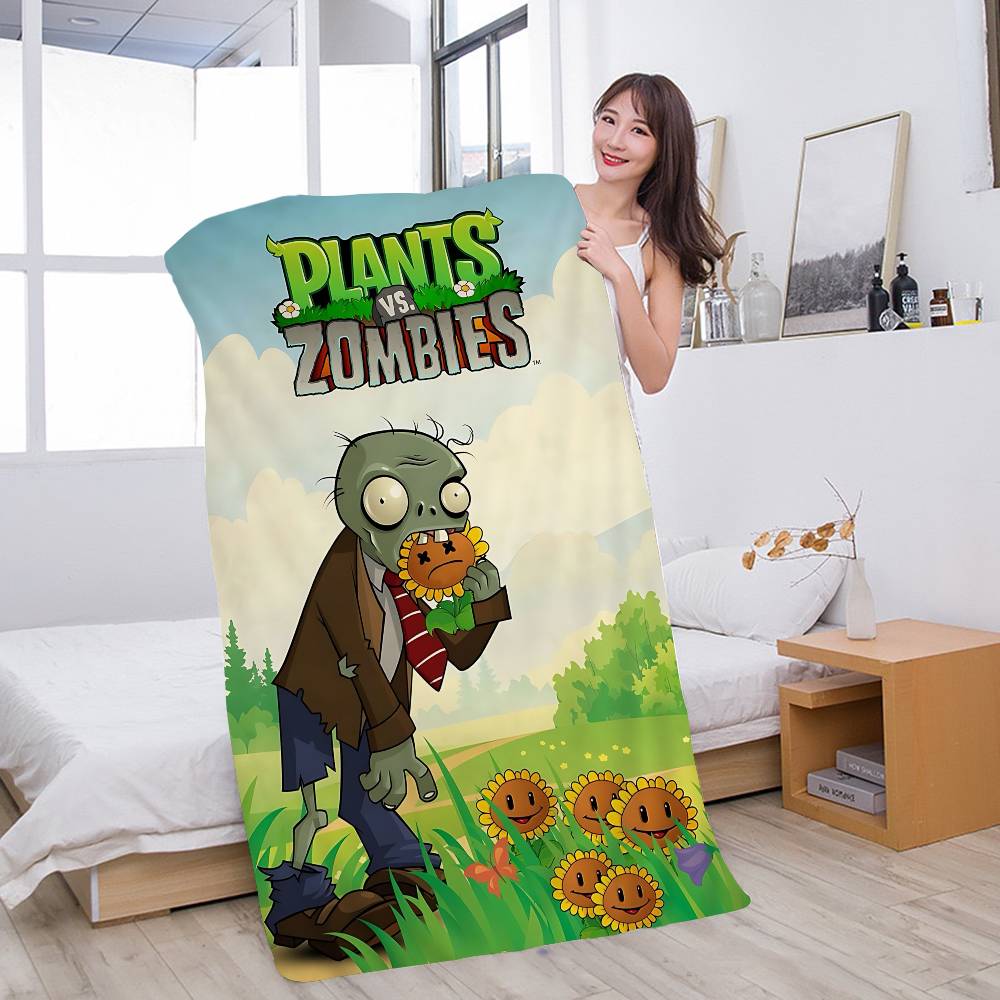 Game P-Plants-vs Cartoon Z-ZombieS Microfiber Beach Towel Absorbent Quick dry Soft Yoga Swimming Resort Mountain Climbing Towel