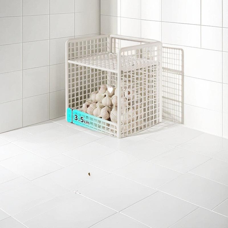 Настенная кухонная полка для хранения Многоуровневая полка без сверления для лука имбиря чеснока овощей и фруктов 1270₽