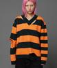 HOODHOOD Striped Cutout V-Neck Knit Orange