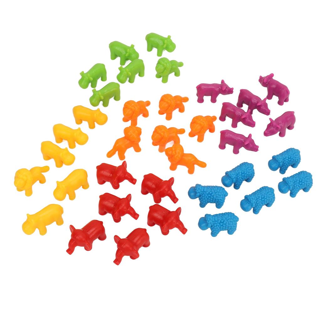 Counting Animal Toy Color Sorting Learning Fine Motor Skills Matching Game Animals Toy with Bowls