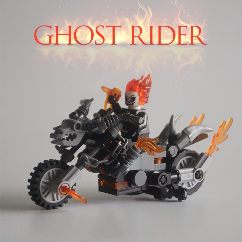 Ny Moc Ghost Rider Med Motorcykel Byggklossar Mini Actionfigur Leksaker