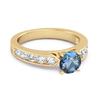 London Blue Topaz Round Solitaire Statement Ring - 925 Sterling Silver Gold Vermeil