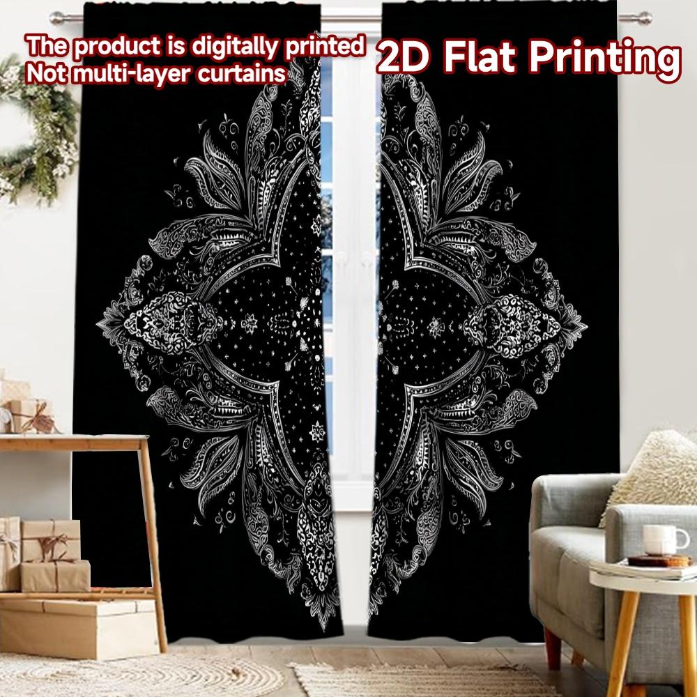

2pcs, 2D FLAT PRINTING Curtains (Without Rod) Mandala Bloom Christmas Festival Fashion Curtains Fabric Curtains Festive Ldeal 52.50 × 116.00 cm 2 pcs