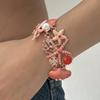 Boho Übertriebener Metall Seestern Muschel Perlen Halskette für Frauen Ozean Koralle Kammmuschel Anhänger Halskette Sommer Strand Schmuck Geschenk