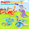 Dinosaur Toys for Kids 3-5,Wooden Magnetic Dino Take Apart Building Blocks Toys for Fine Motor Skills & Creative Play,Easter Basket Stuffers for