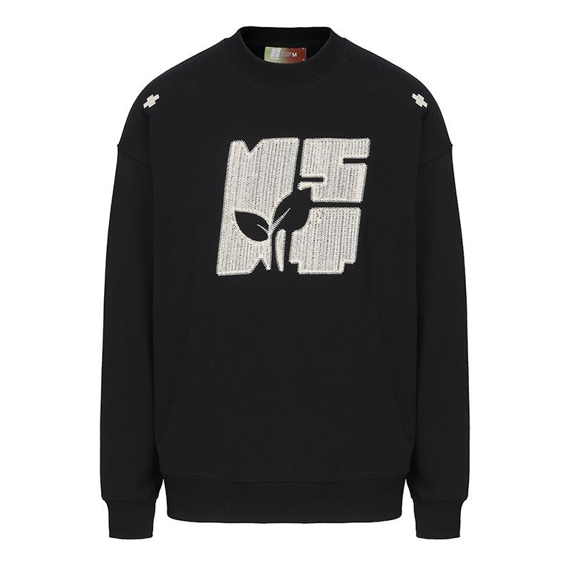 

2024 новый модный бренд, ретро черный свитер с круглым вырезом для пары для женщин весна-осень S чёрный