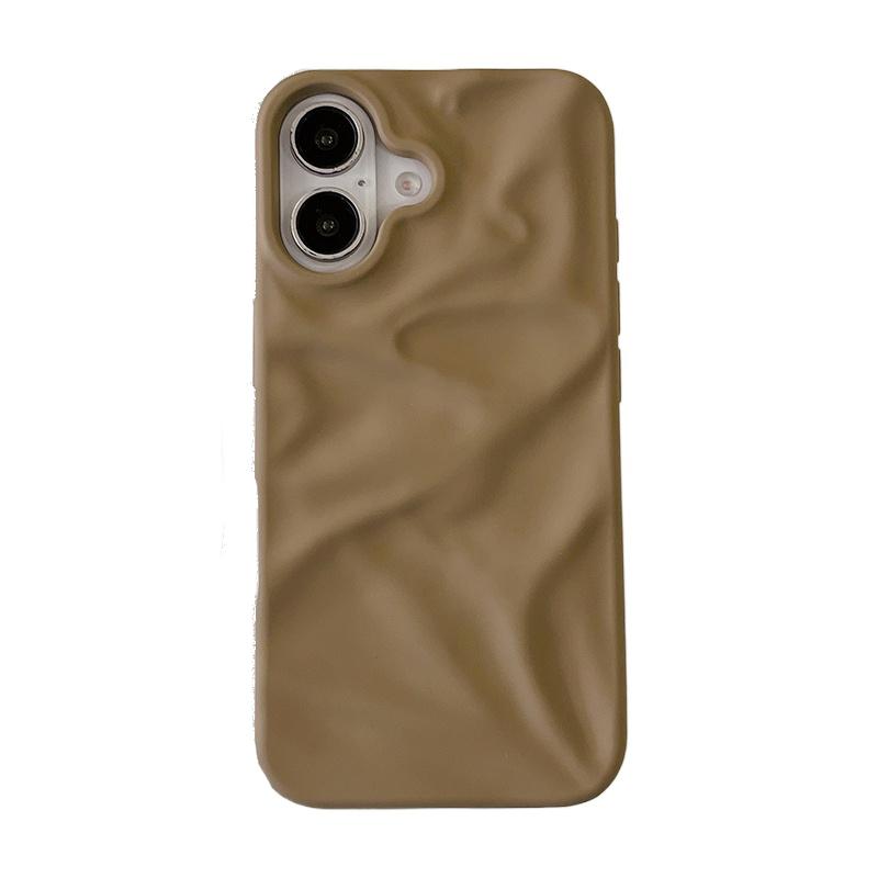 Matte Candy Color Folding Wrinkled Texture Phone Case For For Iphone 16 1 14 13 12 11 Pro Max 16 Plus Shockproof Soft TPU Cover