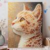 Pearl Painting DIY Kit Elegant Cat Portrait Frameless Sparkling Bead Art Canvas Creative Home Decor Craft for Beginners