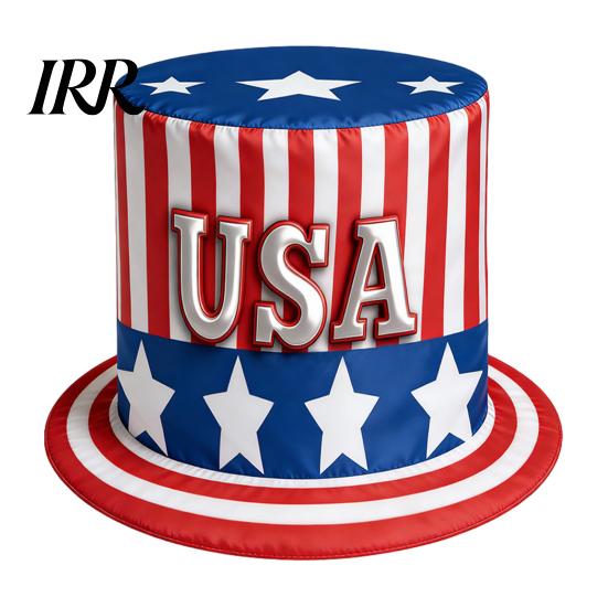 Retro Style Top Hat American Flag Hat, Uncle Costume for 4th of July, Bald Eagle Red White Blue Patriotic Party Decoration Adults, Independence