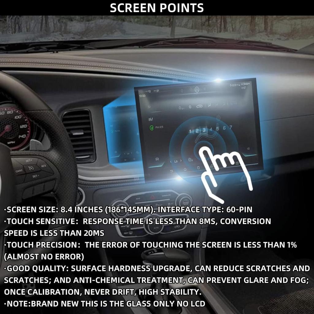 8,4' Touchscreen-Digitizer für Dodge RAM 1500 2017-2025 Kompatibel Uconnect LA084X01(SL)