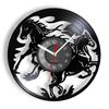 Laufendes Pferd Wandbild Retro Kunst Schallplatten Wanduhr Modernes Design Galoppierendes Ross Heimdekoration Stille Wanduhr