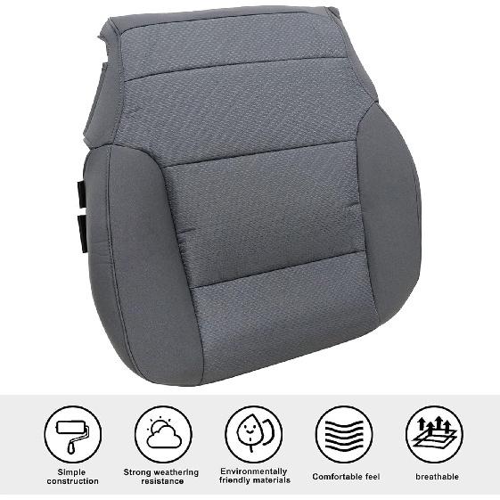 SecosAutoparts Driver or Passenger Side Bottom Replacement Cloth Seat Cover Gray #H2T or 4DP Compatible with Chevy Silverado GMC Sierra 1500 2500HD