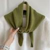 Winter Wool Korean Style Knitted Triangular Scarf Women Winter Warm Headscarf Shawl Multi-functional Neckerchief Hair Wrap