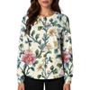 Women Casual Long Sleeve Single Breasted Floral Print Cardigan Button Down Top for Work or Everyday Wear Lightweight Layering Shirt