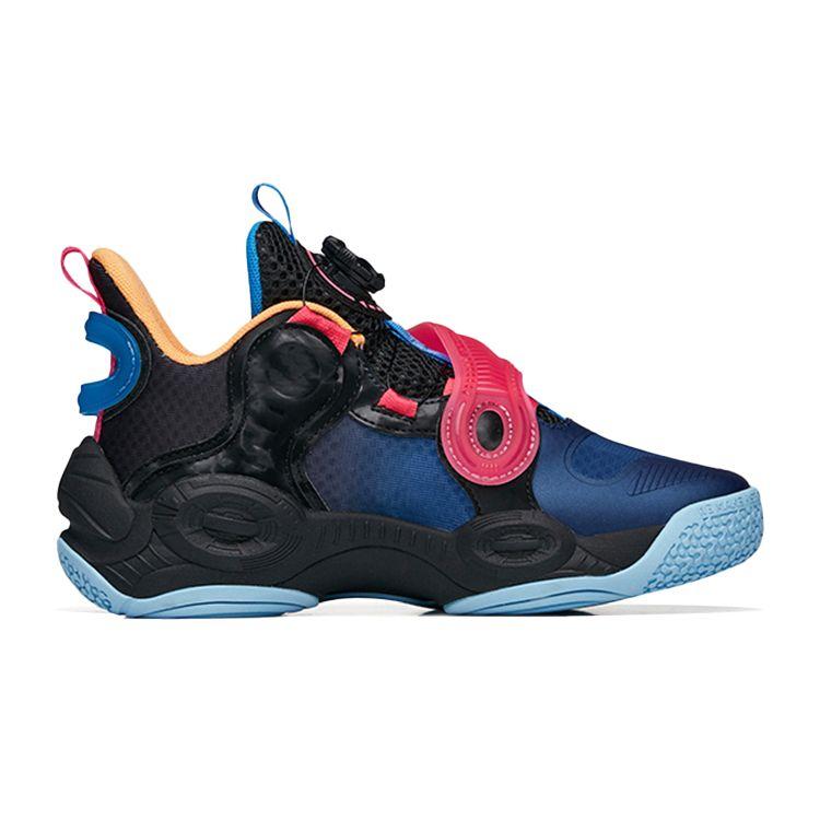 Anta Kids Irregular 2 Mid Basketball Shoes Kids Basketball Shoes Black Blue Pink 312231115-10