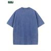 Creative Interesting Letters Casual T-shirt Men'S Pattern Printed Washed Cotton T-shirt,High-quality Thickened Washed Cotton Heavy,Cotton Street Style