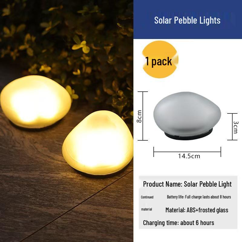 Pebble Solar Garden Light: Outdoor Waterproof Decorative Landscape Lighting for Villa Courtyard