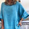 Casual Dress Loose Fit Split Hem Mid-long Sleeves No Shrinkage Casual