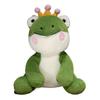 30cm/11.81in Funny Cute Green Frog Prince Plush Toy Soft StuffedAnial Frog Cartoon Animal Doll Perfect Birthday Gift for Kids