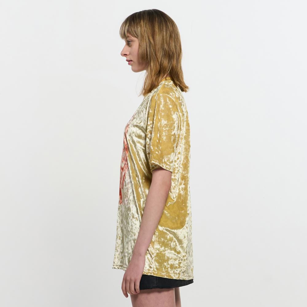 Kimjisu Velvet Print Oversized T-Shirt _ Yellow