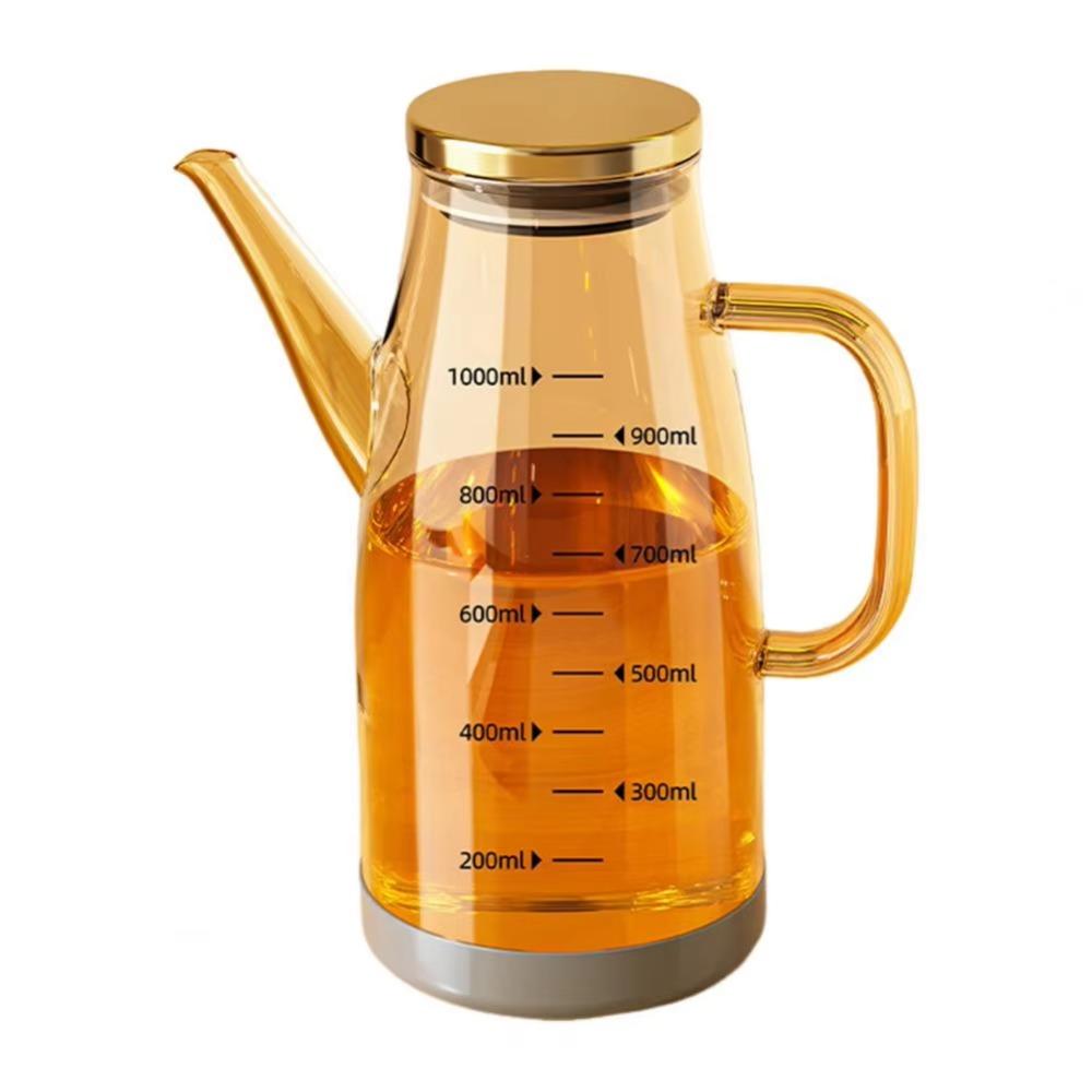 Rubber Base Cooking Oil Bottle Leakproof Soy Sauce Pot Glass Oil Cruet Container  Kitchen