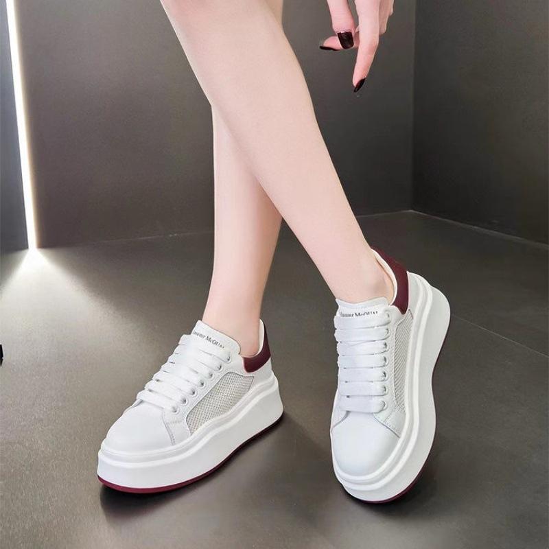 Mesh Breathable Platform White Shoes Women's Fashion All-Match Summer Casual Sneakers Real Platform Shoes Women