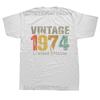 1974 Limited Edition Morsom 48-årsdag Grafisk T-skjorte Herre Sommerstil Mote Korte Ermer Streetwear T-skjorter