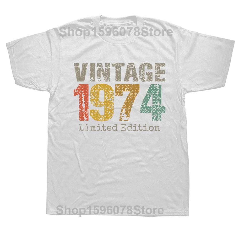 1974 Limited Edition Morsom 48-årsdag Grafisk T-skjorte Herre Sommerstil Mote Korte Ermer Streetwear T-skjorter