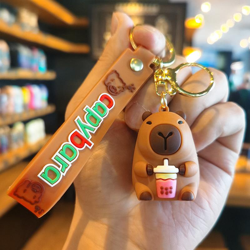 

4th Generation Capibara Keychain Doll Machine Decoration Perfect Gift for Besties Cartoon Cute Piggy Toys Anime Cartoon Frind