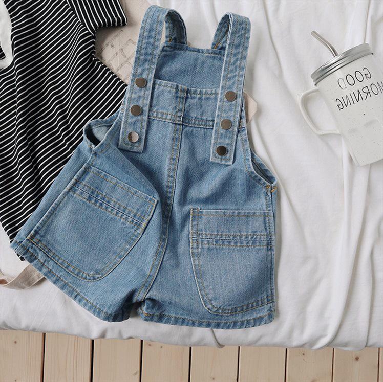 Trendy Spring/Summer Baby Denim Overalls - Casual Shorts for Boys & Girls