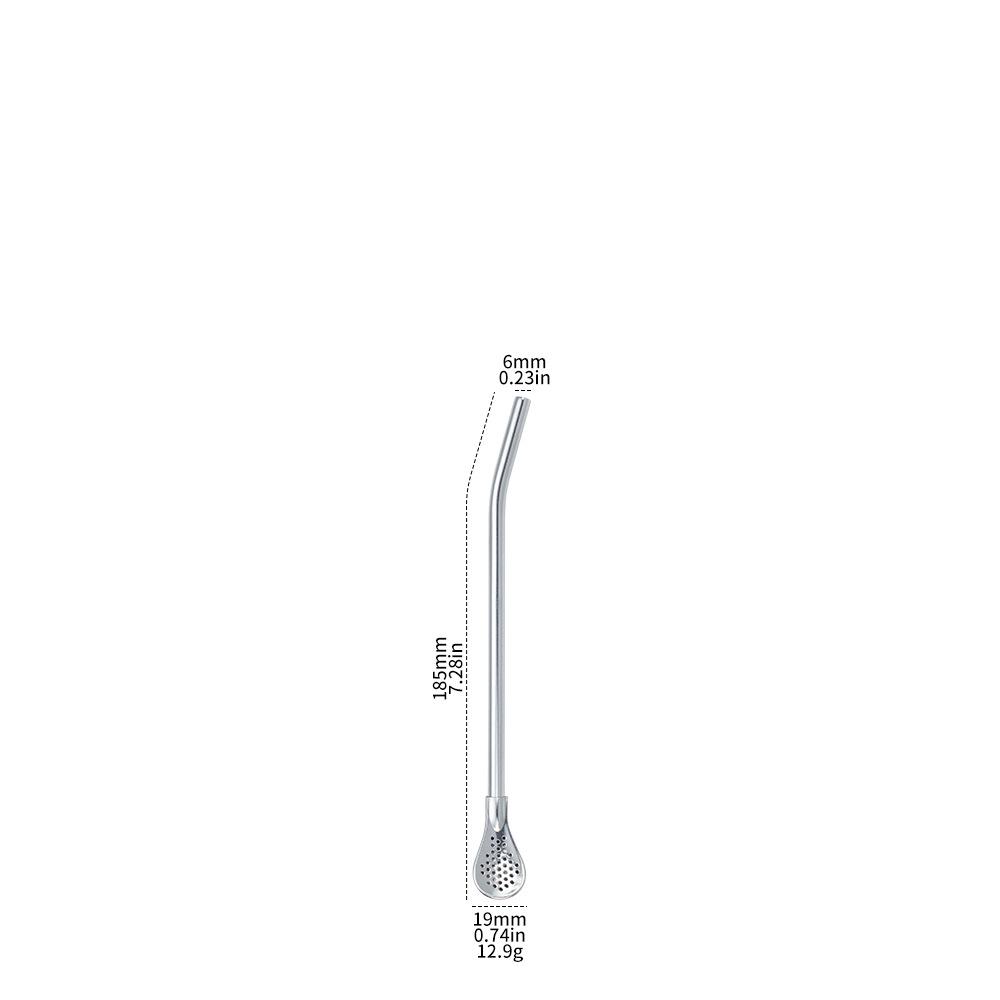 Stainless Steel Dual-Use Straw Spoon for Cocktails and Tea