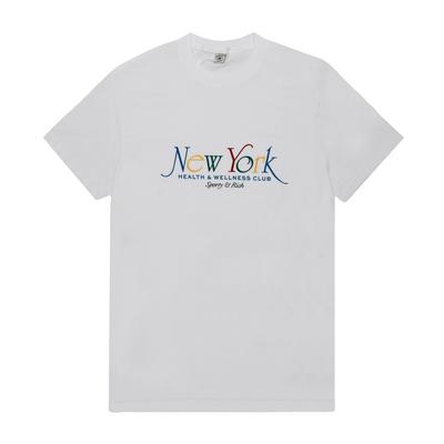 SporTy   Reichhaltiges Unisex T-Shirt Weiß Rubin Alpin Paris Blau Ny 94