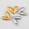 5pcs Stainless Steel Double Hole Love Heart Charms Gold Plated Hearts Pendant for DIY Jewelry Findings Necklace Earring Supplies