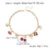Sweet Charms Heart Cherry Strawberry Bow Multiple Pendant Necklace for Women New Trendy Cute Fruit Choker Chain Y2k Jewelry Gift