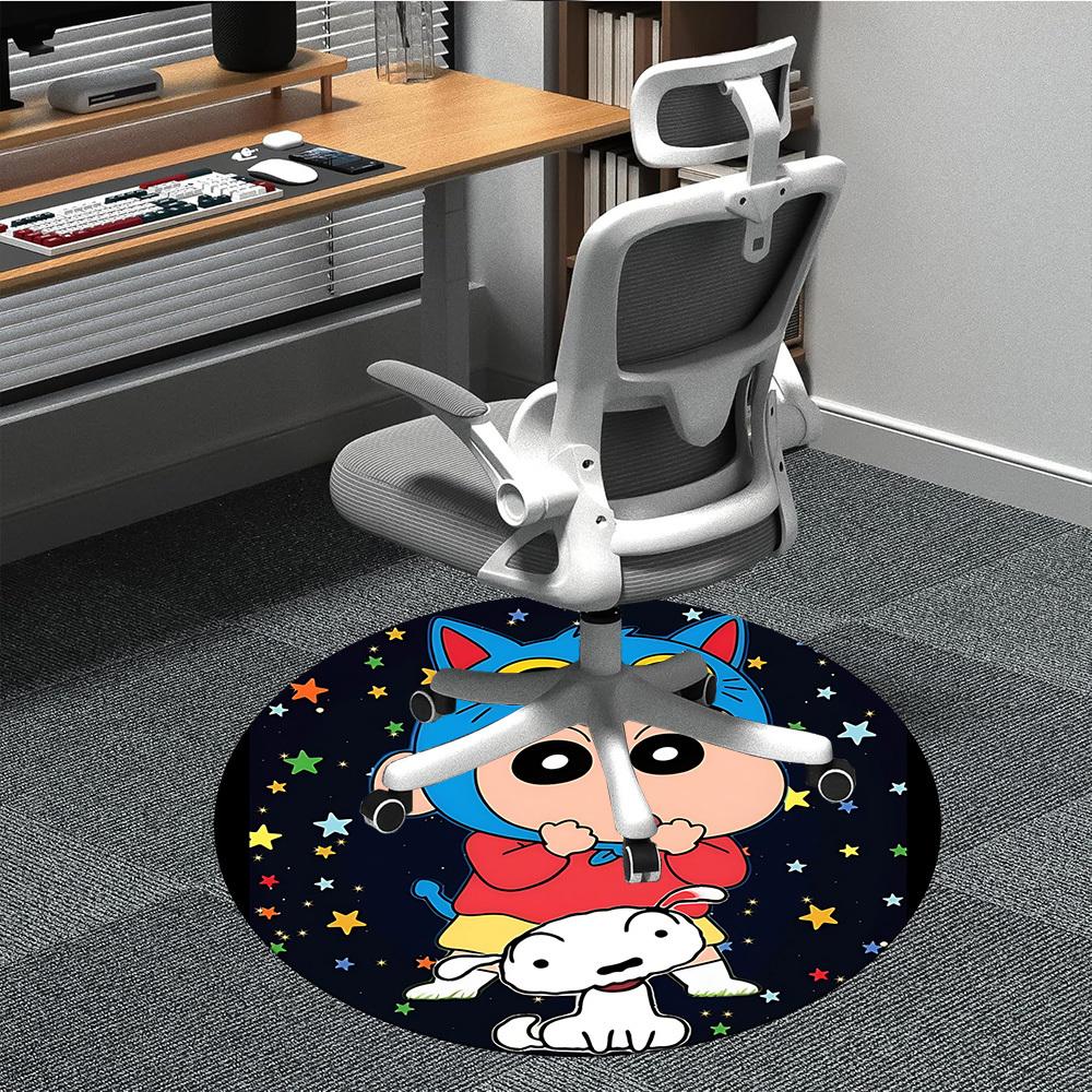 

1PC Crayon Shin-chan Office Round Rug - Perfect for Office or Study Decor, Non-Slip Backing, Decorative Floor Mat yy250916048 80cm by 80cm