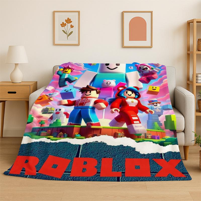 3D R-Robloxs Games Cartoon Soft Plush Blanket,Flannel Throw Blanket for Living Room Bedroom Bed Sofa Cover Picnic Office Gift