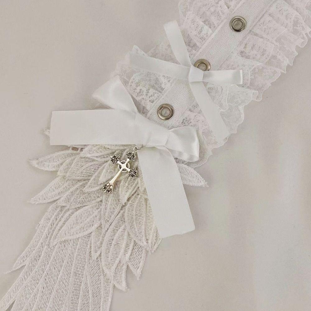 Y2k Lolita Wings Lace Headband Spicy Girl Lolita Hair Clip Sweet Ruffled Hairband Party