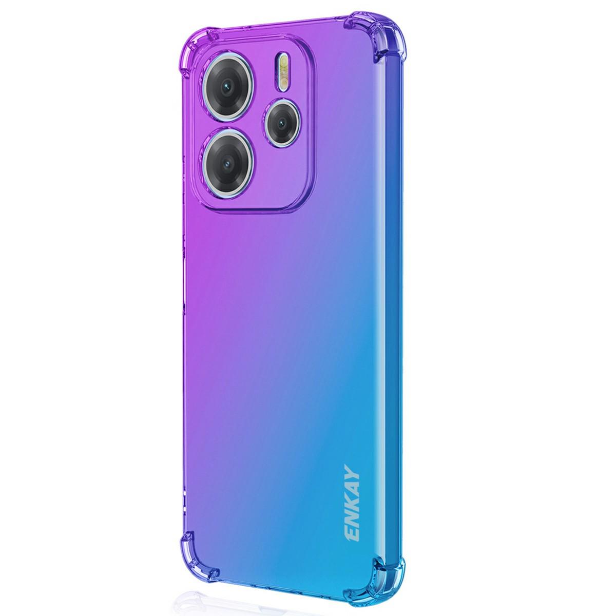 

ENKAY For Xiaomi Redmi Note 14 4G (163.25mm) Case Gradient Series Thickened Four Corner Anti-Drop TPU Phone Cover Purple/Blue