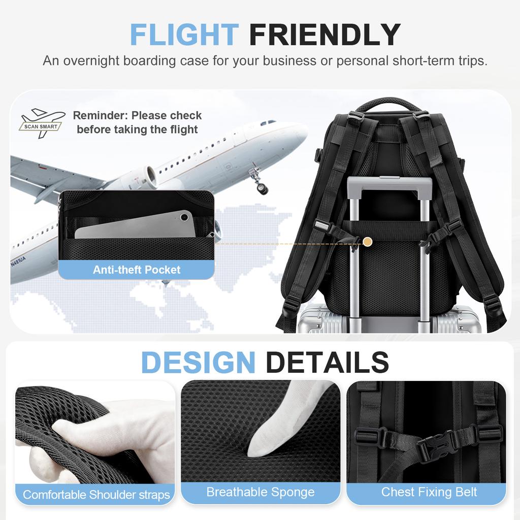 Laptop Backpack for Women/Men College School Backpack, Ryanair Backpack 40x20x25 Cabin Bag, Travel Backpack for Easyjet 45x36x20