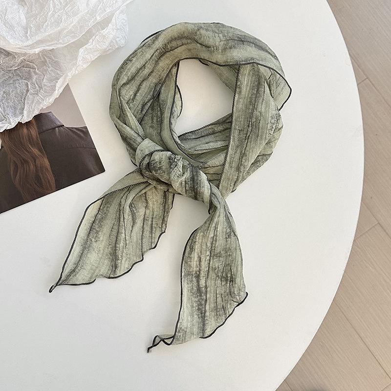 Foulard di Seta da Donna Tie Dye Foulard Lungo Legato in Vita con Foulard Sottile, Foulard Copricapo Fascia per Capelli Legati