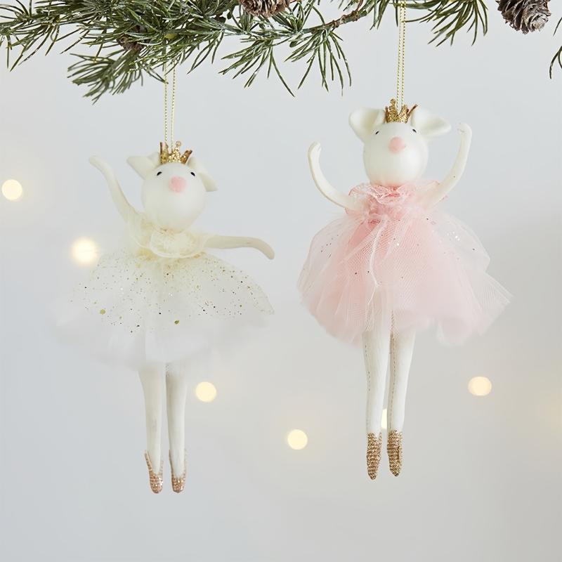 Crowned Angel Hanging Decoration Plush Girl Mouse Doll Pendant For Christmas Decorations