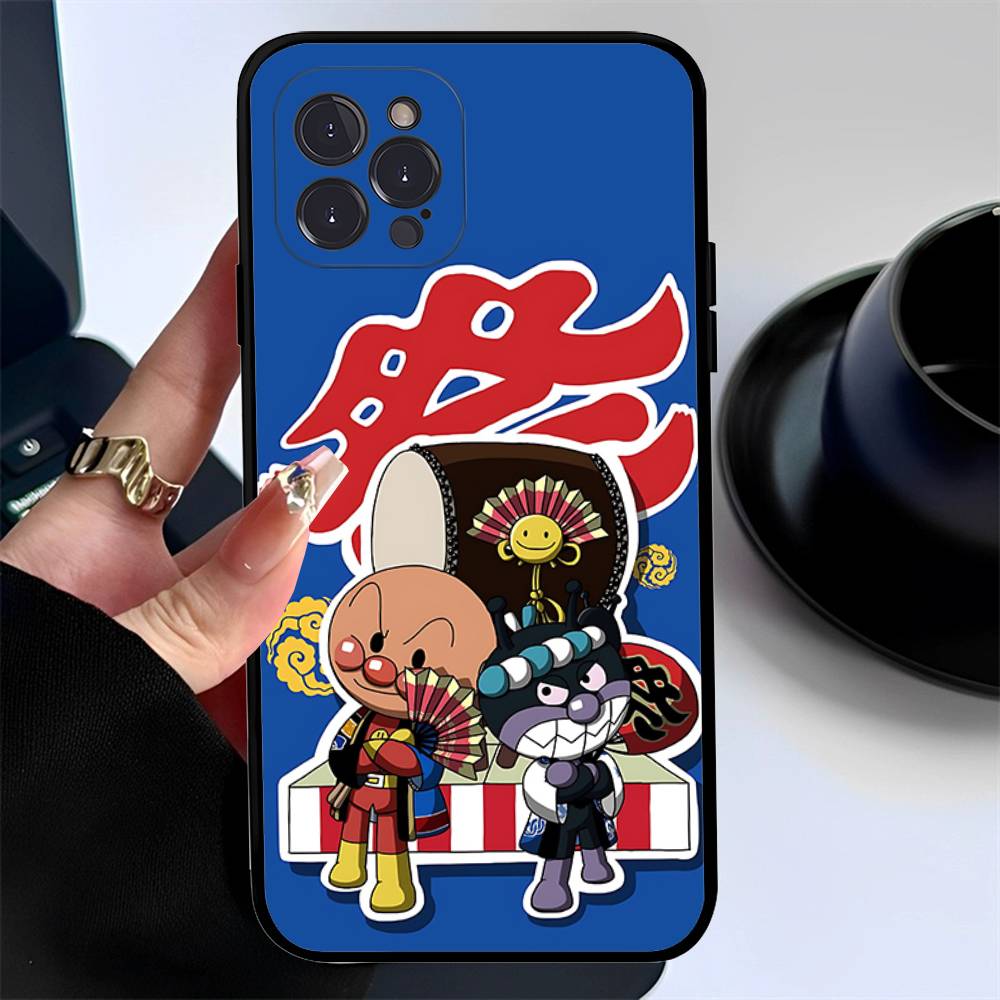 C-Children A-Anpanman Phone Case For Iphone 17 16 15 14 13 12 11 Pro Max Plus Black Shell Cover Case