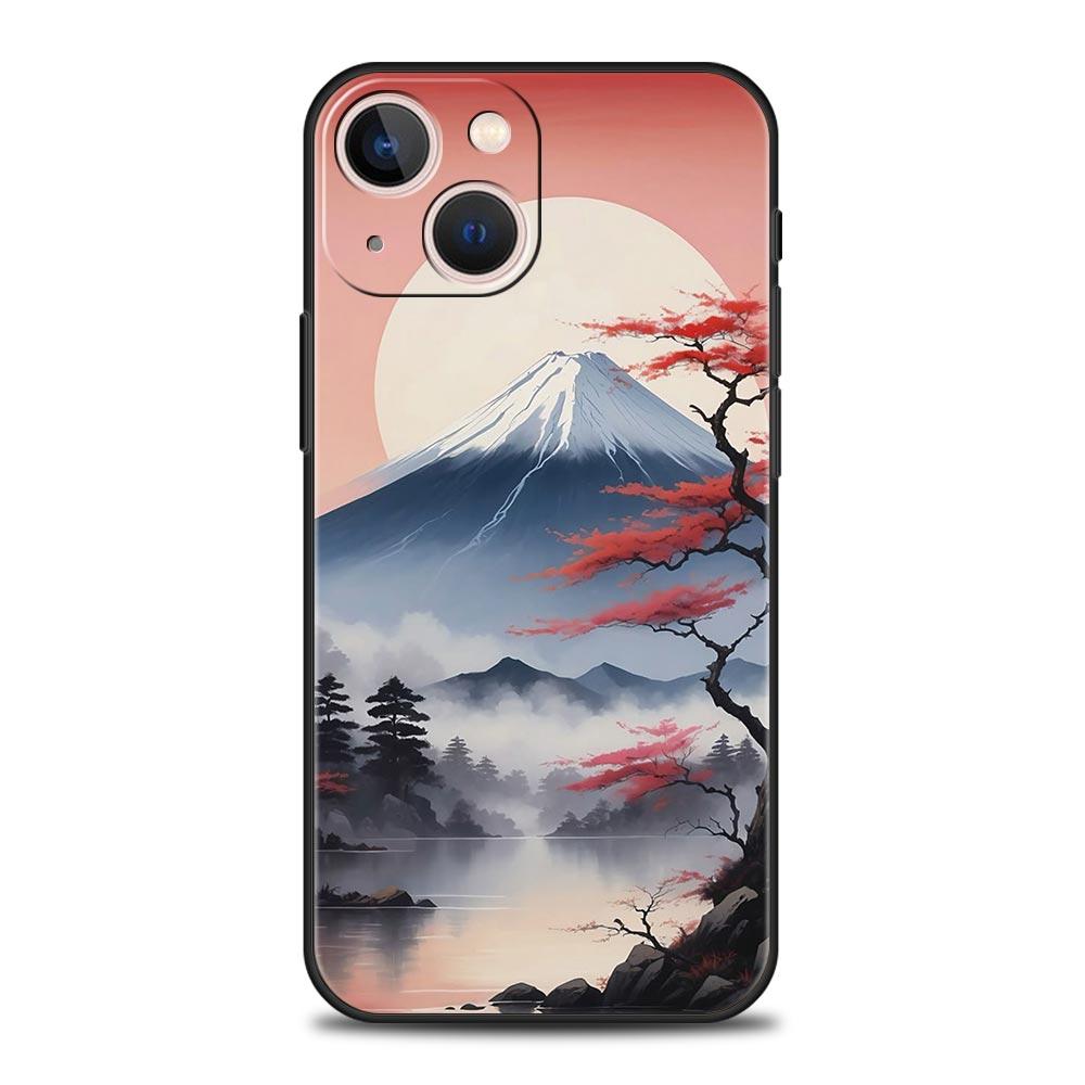 Japan Mount Fuji Painting Cherry blossom Phone Case For iPhone 17 16 15 Pro Max 11 12 13 14 7 8 Plus SE 2020 X XR XS Cover Soft