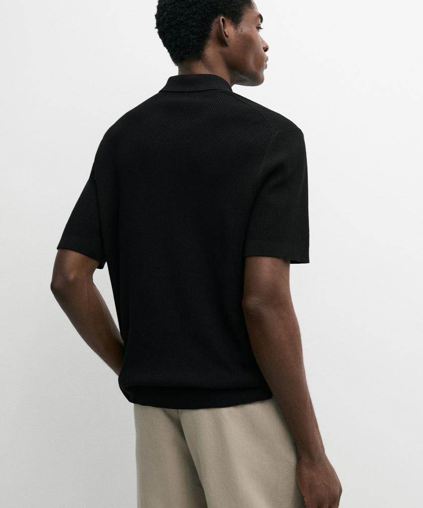 Masimodutti Zipper Polo Neck Knit Sweater
