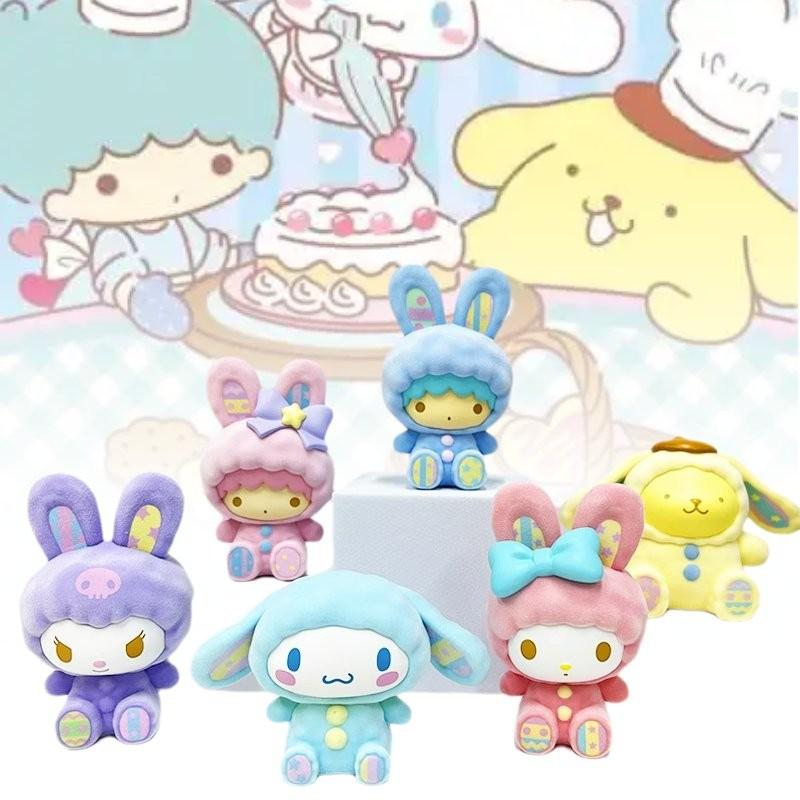 Adorable Sanrio Pvc Figure Collection Cute Sitting Cinnamon Dog Kuromi My Melody Toy Gift