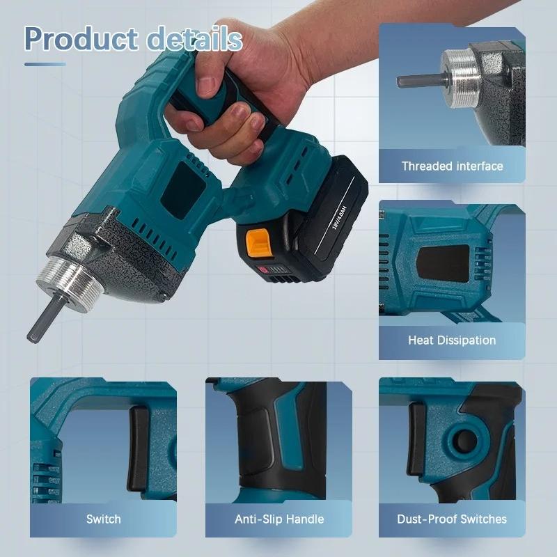15550VPM 35mm Cordless Blue Concrete Vibrator Brushless Motor Lithium Electric Drive Power Tools Fit 18V Battery
