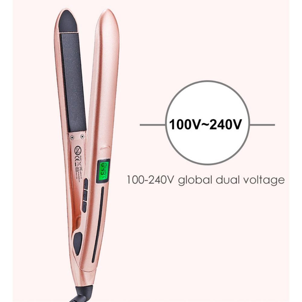 Piastra per capelli due in uno regolatrice di temperatura con display della temperatura, Piastra per capelli a doppio scopo per arricciare e lisciare, con olio ceramico