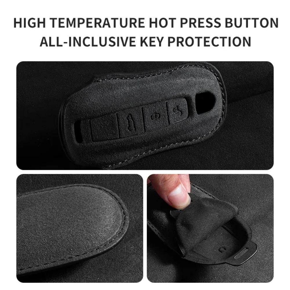 Car Key Case Cover for Porsche Panamera Cayenne 971 911 9YA Macan Boxster 3 Buttons Suede Car Remote Key Shell Fob Accessories