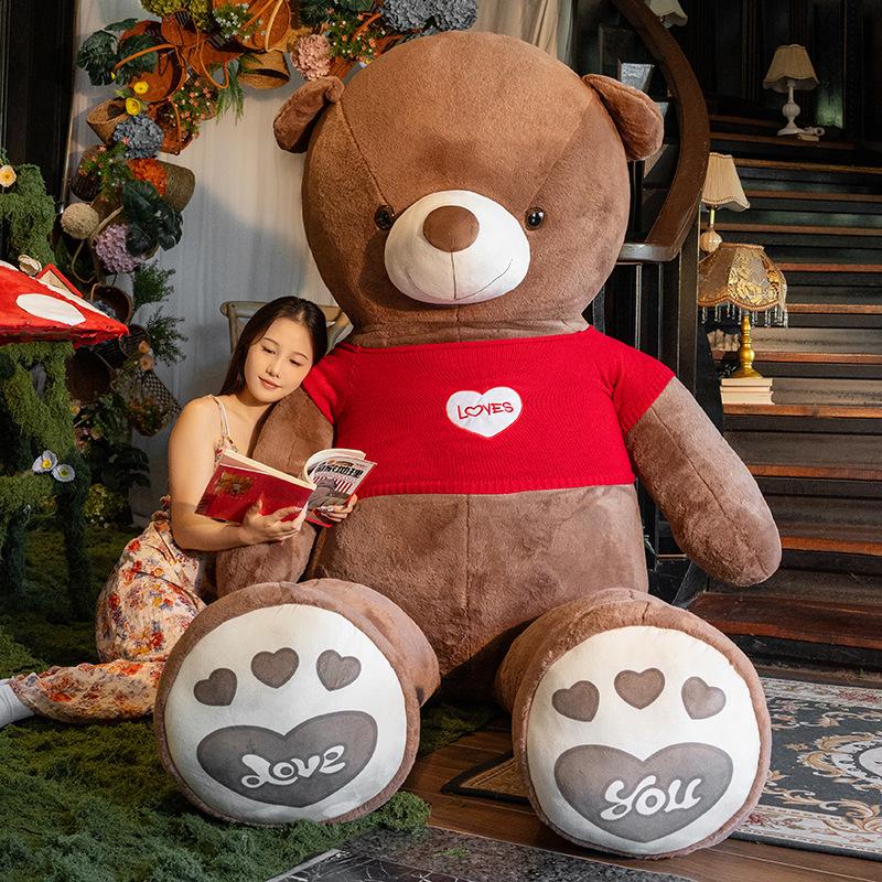 Niedliche übergroße Teddybärpuppe große Bärenpuppe Wurfkissen Plüschtier Umarmbär Ring Nachtmarkt große Puppe